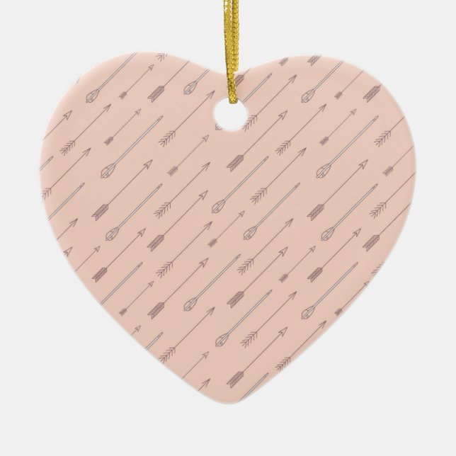 Peach Arrows Ceramic Tree Decoration (Front)