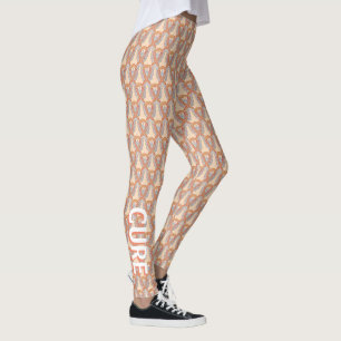 Peach Awareness Ribbon Angel Custom Words Leggings