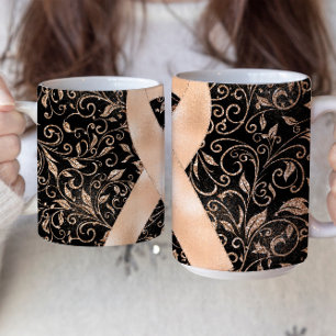 Peach Awareness Ribbon Mug Design