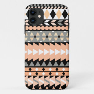 Peach Aztec Black Case-Mate iPhone Case