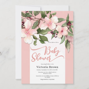 Peach Baby in Bloom Baby Shower Invitation