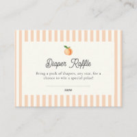 Peach Baby Shower Diaper Raffle Enclosure Card