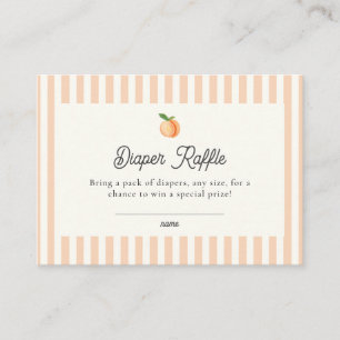 Peach Baby Shower Diaper Raffle Enclosure Card