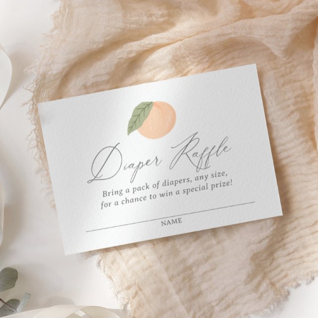Peach Baby Shower Diaper Raffle Ticket Enclosure Card (Creator Uploaded)
