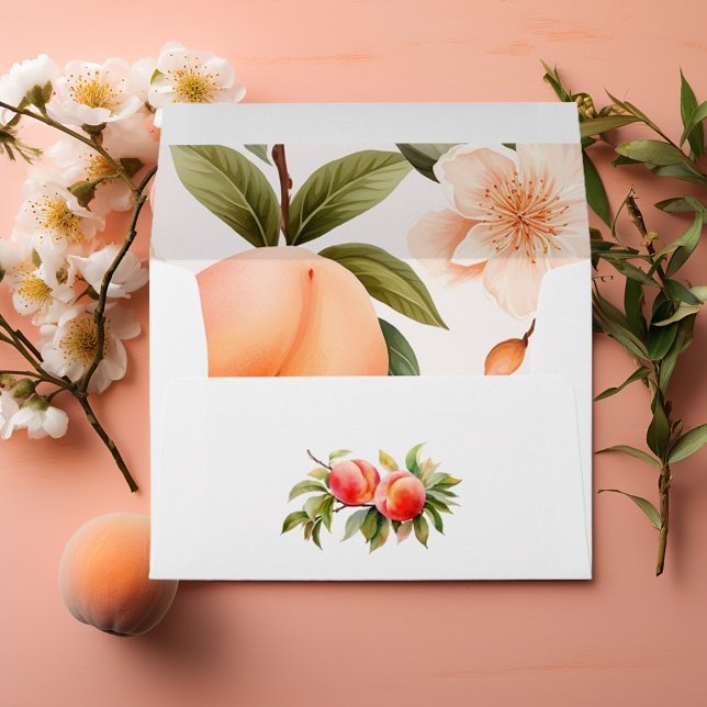 Peach Baby Shower  Envelope (Peach Fuzz Baby Shower)