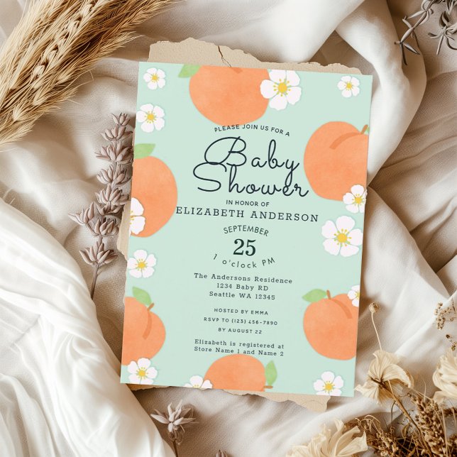 Peach Baby Shower Invitation (Creator Uploaded)