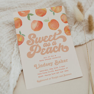 Peach Baby Shower Invitation   Little Peach