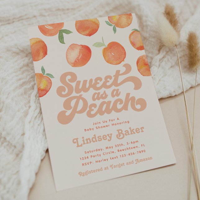 Peach Baby Shower Invitation | Little Peach (Creator Uploaded)