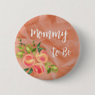 Peach Baby Shower Pins - Custom baby shower pins