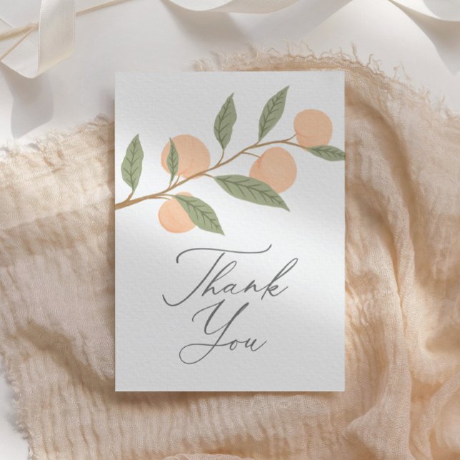 Peach Baby Shower Thank You Card (Creator Uploaded)