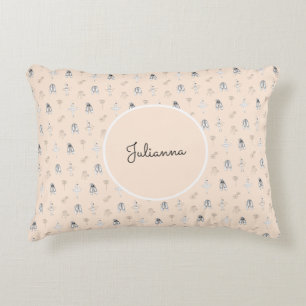Peach Ballerina and Flowers Decorative Cushion