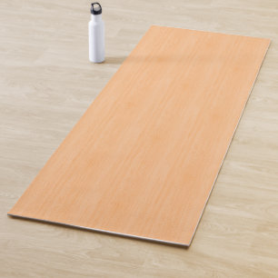 Peach Bamboo Wood Grain Look Yoga Mat