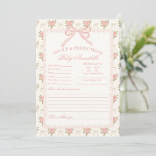 Peach & Beige Fancy Floral Advice for Baby Card