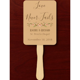 Peach Beige Intrigue Wedding Hand Fan