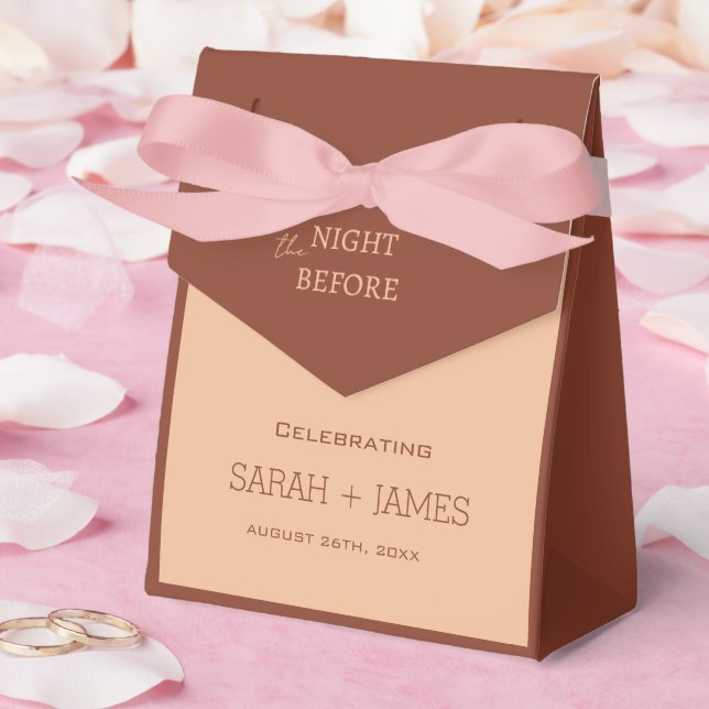 Peach Beige Terracotta Rehearsal Dinner Wedding  Favour Box (Wedding)