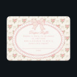 Peach & Beige Vintage Floral Diaper Raffle Insert<br><div class="desc">A charming blend of vintage elegance and playful femininity, this party decor collection features soft preppy florals paired with delicate coquette bows. Designed to feel timeless yet fresh, each piece brings a sweet, polished touch to your celebration. ★ Let me help you plan your next party! ★ If you need...</div>