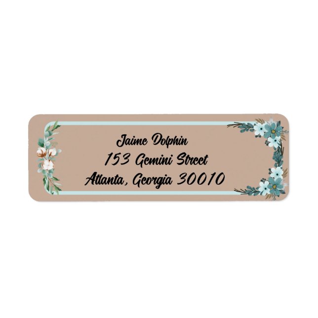 Peach Beige Wedding Event Return Stickers (Front)