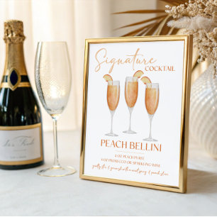 Peach Bellini Signature Cocktail Recipe Photo Print