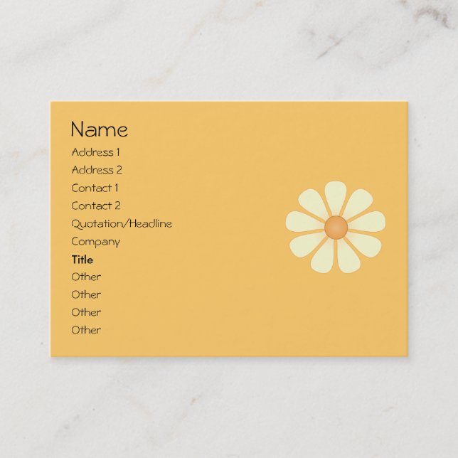 Peach Bicycle and Daisy Business Card (Front)