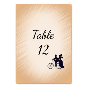 Peach Bicycle Wedding Table Number