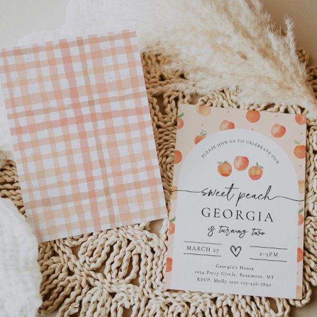 Peach Birthday Invitation | Watercolor Peach (Creator Uploaded)