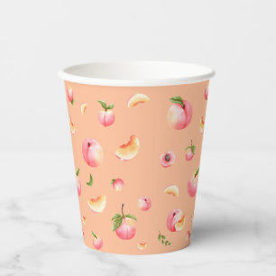 Peach Birthday Paper Cups