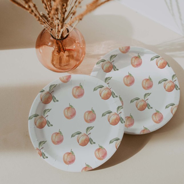 Peach Birthday Party Paper Plate (Creator Uploaded)