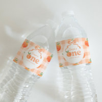 Peach Birthday Water Bottle Labels