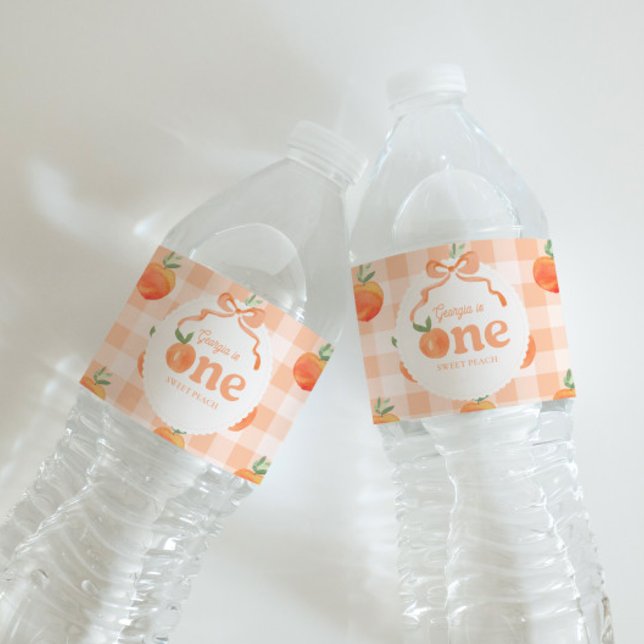 Peach Birthday Water Bottle Labels (Creator Uploaded)