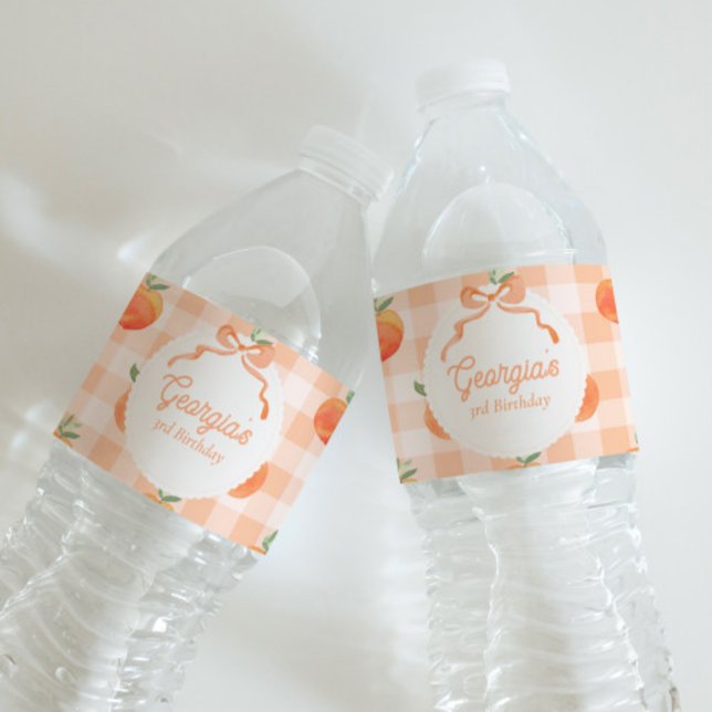 Peach Birthday Water Bottle Labels (Creator Uploaded)