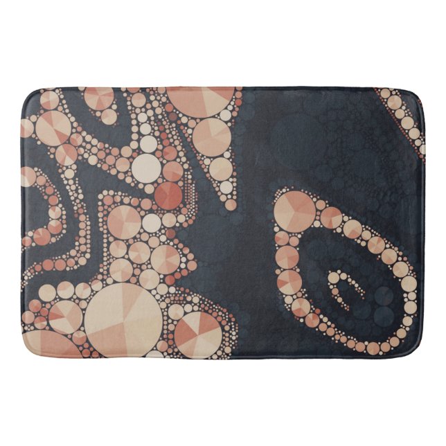 Peach Black Bling Abstract Bath Mat (Front)