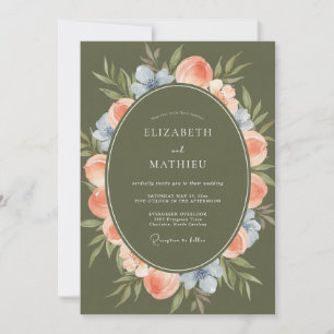 Peach Blossom Arch Romance Wedding Invitation