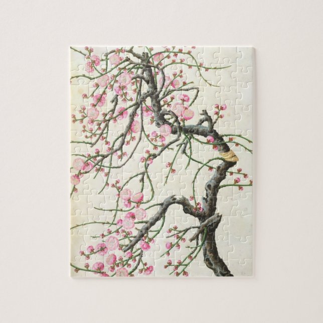 Peach blossom (colour on paper) jigsaw puzzle (Vertical)