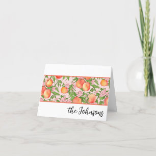 Peach Blossom Custom Stationery Thank You Car Card