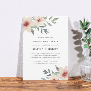 Peach Blossom Engagement Party Invitation