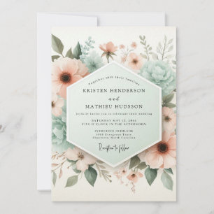 Peach Blossom Ethereal Wedding Invitation