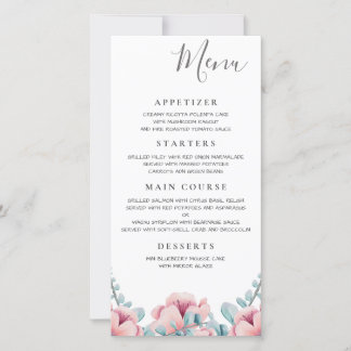 Peach Blossom | Floral Wedding Menu