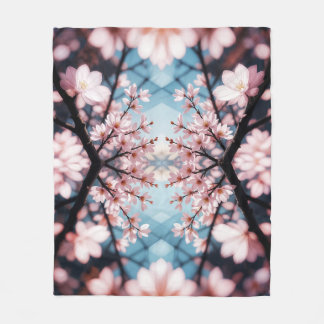Peach Blossom Kaleidoscope Fleece Blanket