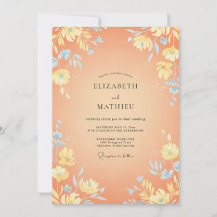 Peach Blossom Meadow Wedding Invitation