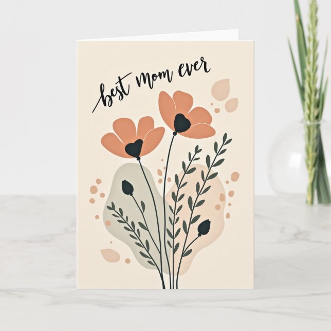 Peach Blossom Mum Love Card (Front)
