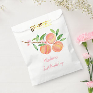 Peach Blossom One Sweet Peach Birthday Favour Bags