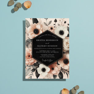 Peach Blossom Opulent Romance Wedding Invitation