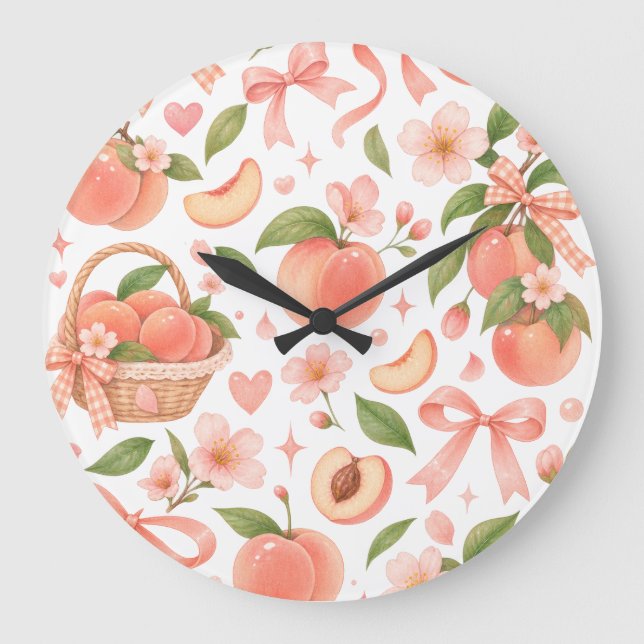 🍑Peach Blossom Picnic Clock (Front)