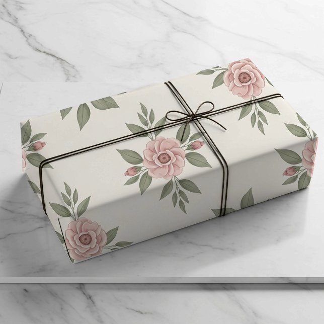 Peach Blossom Scatter Wrapping Paper (Creator Uploaded)