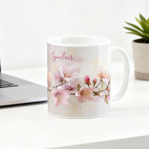 Peach Blossom Spring Floral Teacher Appreciation Coffee Mug