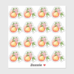 Peach Blossom Watercolor Mini Stickers