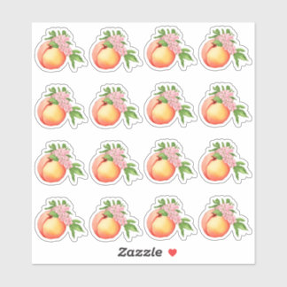 Peach Blossom Watercolor Mini Stickers