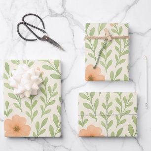 Peach Blossom Watercolor Wrapping Paper — Elegant