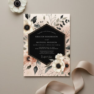 Peach Blossom Woodland Wedding Invitation