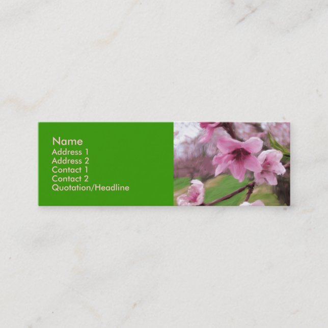 peach_blossoms1 mini business card (Front)